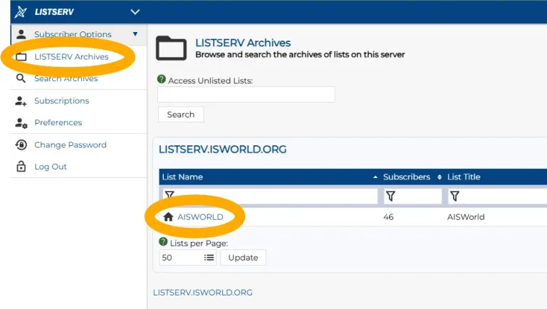 ListServ Archives